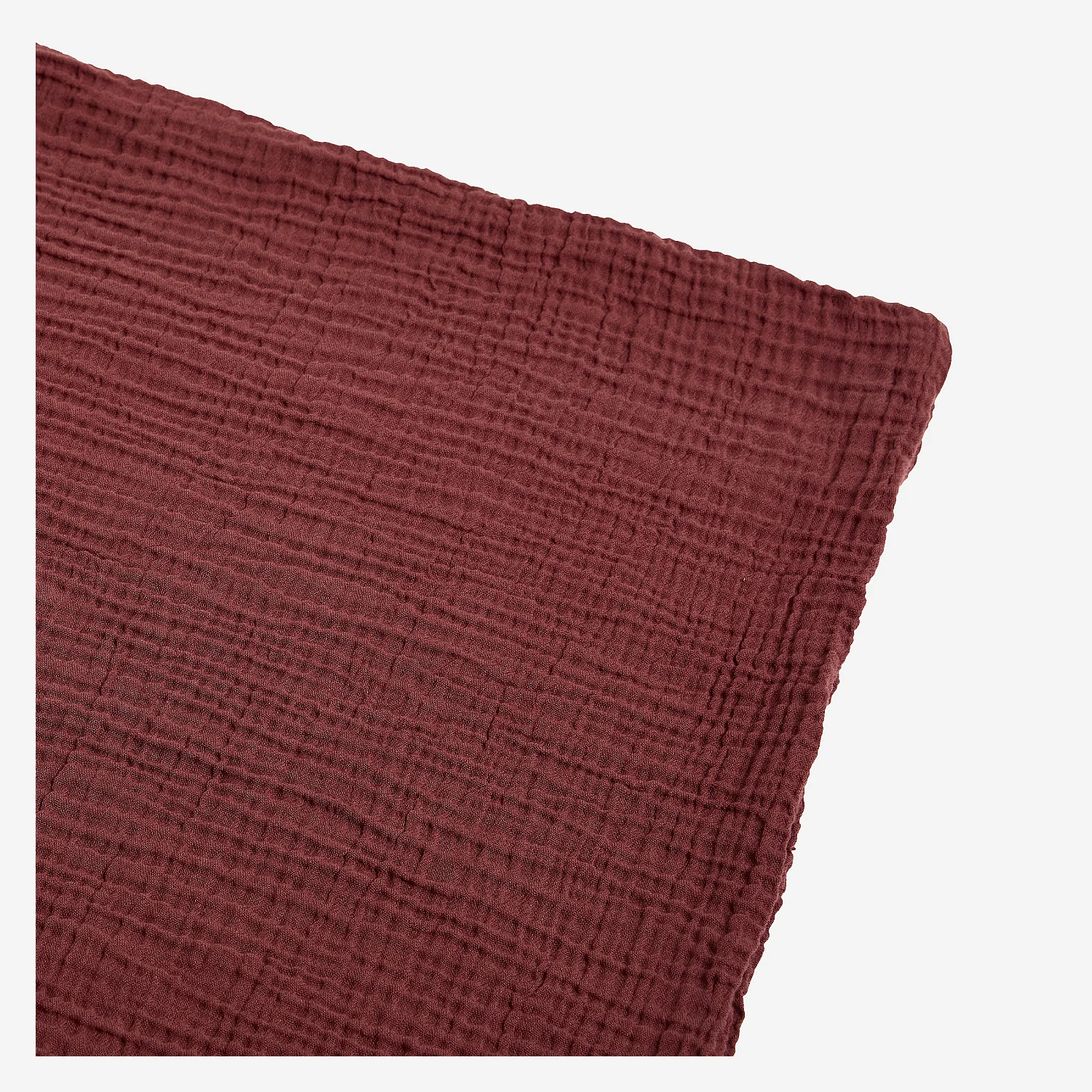 Housse de couette en double gaze de coton - 260 x 240 cm - Bordeaux - 4