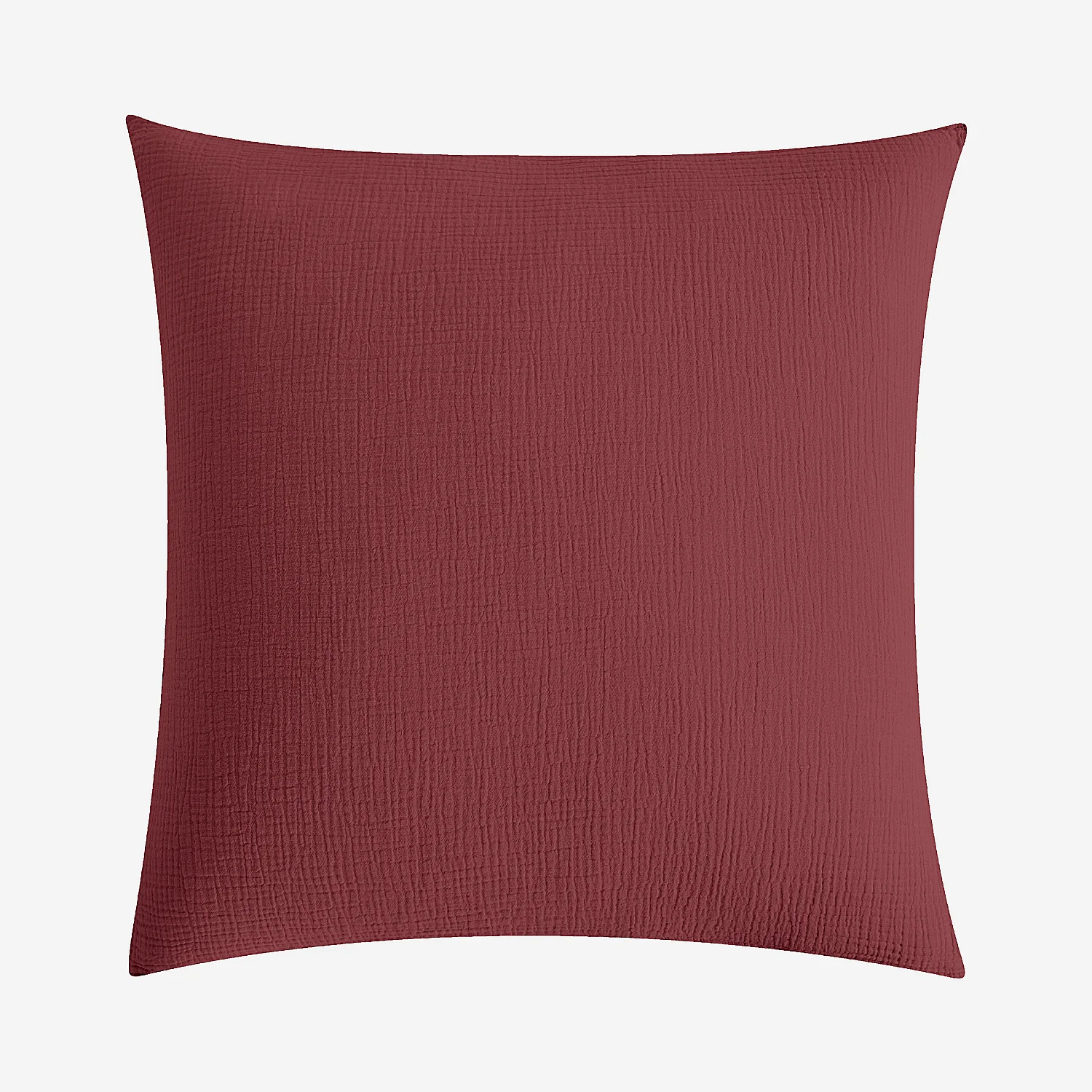Taie d'oreiller en double gaze de coton - 65 x 65 cm - Bordeaux - 2