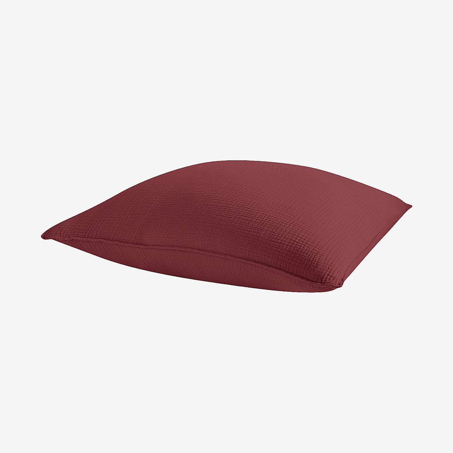 Taie d'oreiller en double gaze de coton - 65 x 65 cm - Bordeaux - 6