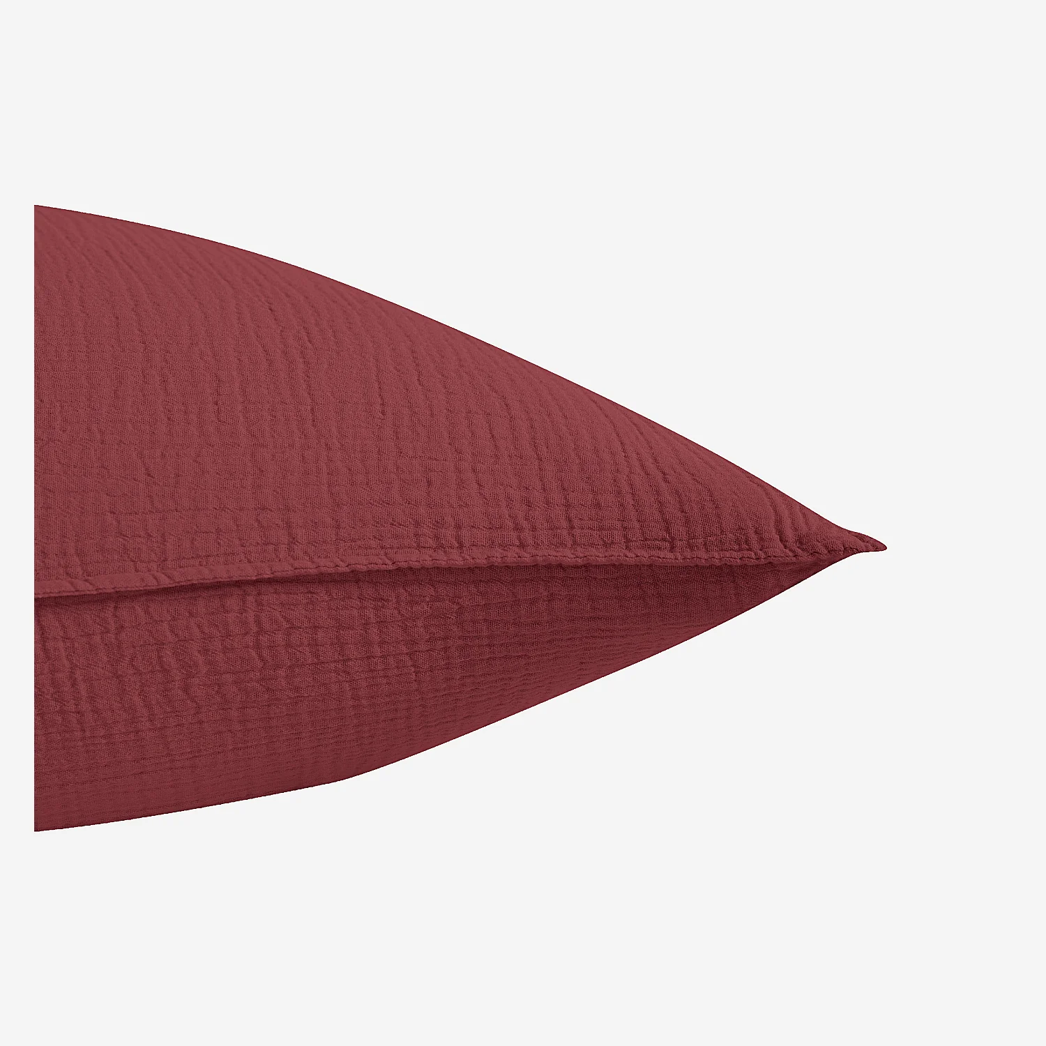 Taie d'oreiller en double gaze de coton - 65 x 65 cm - Bordeaux - 4