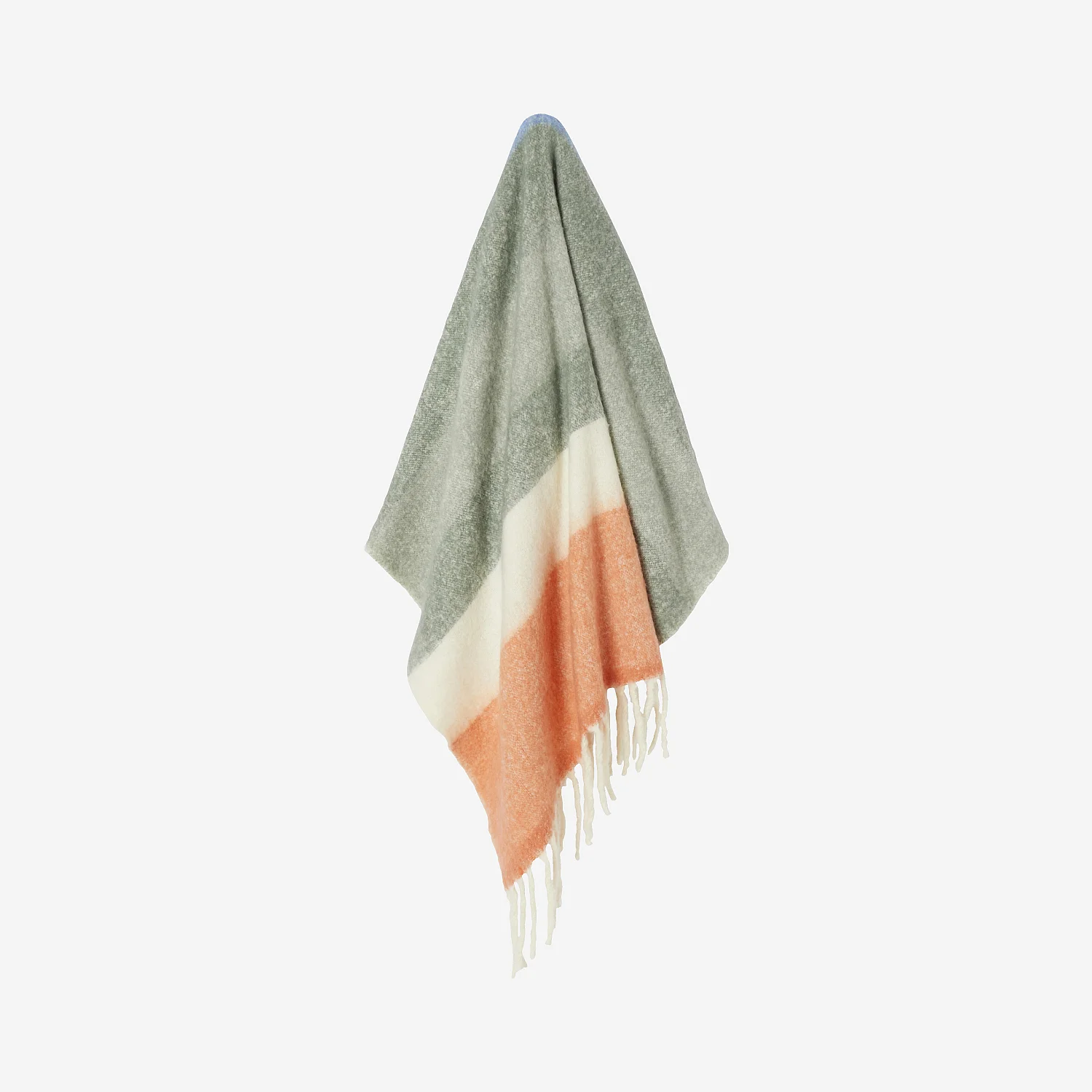 Plaid en laine - 130 x 170 cm - Vert et orange - Design by Floriane Jacques - 8
