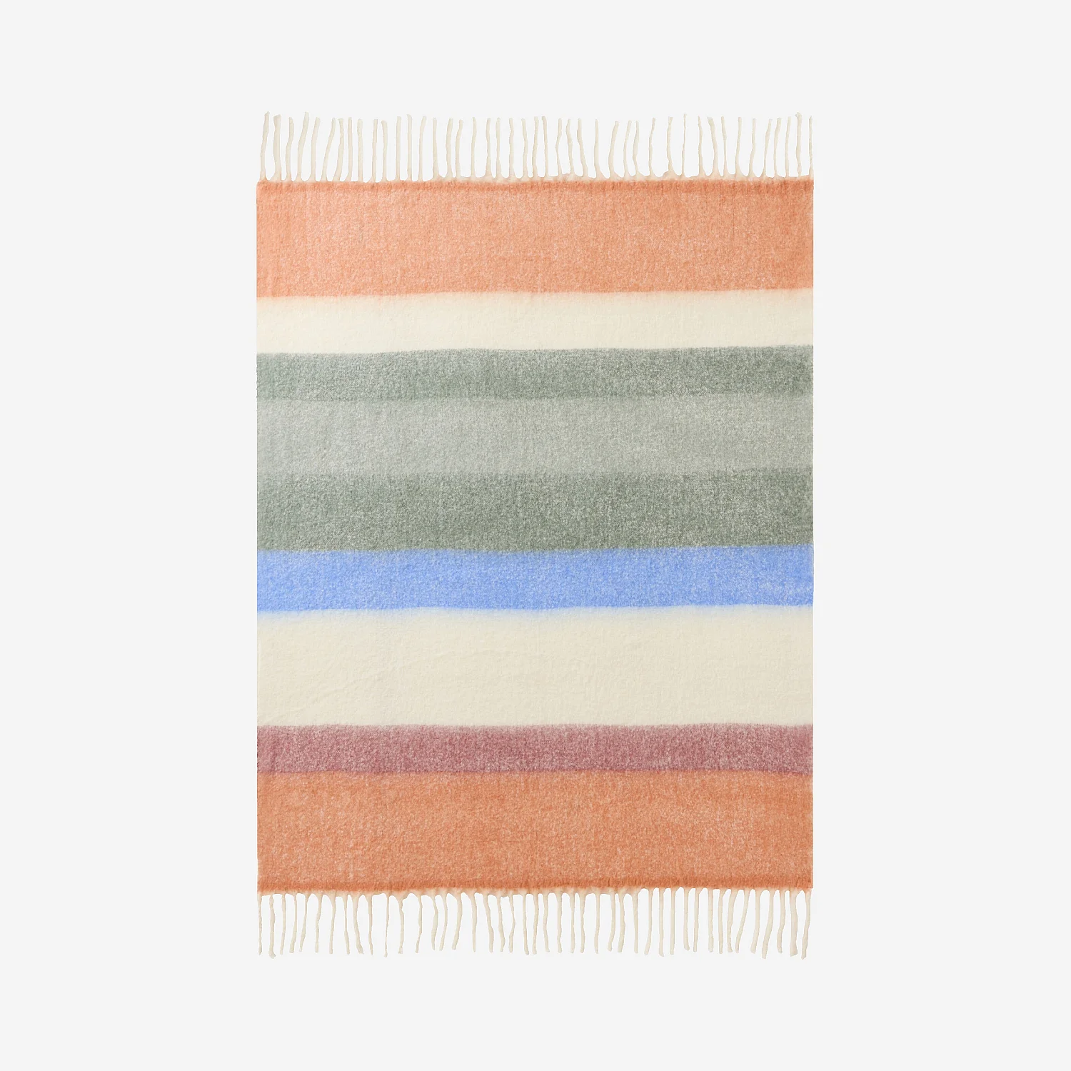 Plaid en laine - 130 x 170 cm - Vert et orange - Design by Floriane Jacques - 7