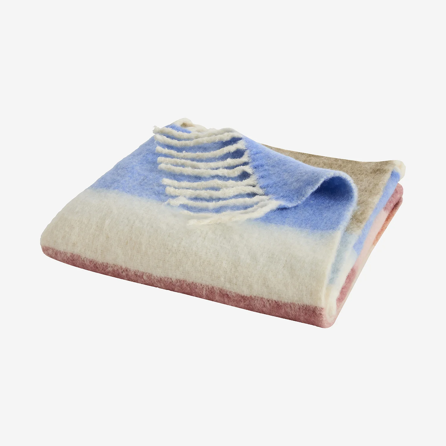Plaid en laine - 130 x 170 cm - Rose et bleu - Design by Floriane Jacques - 6