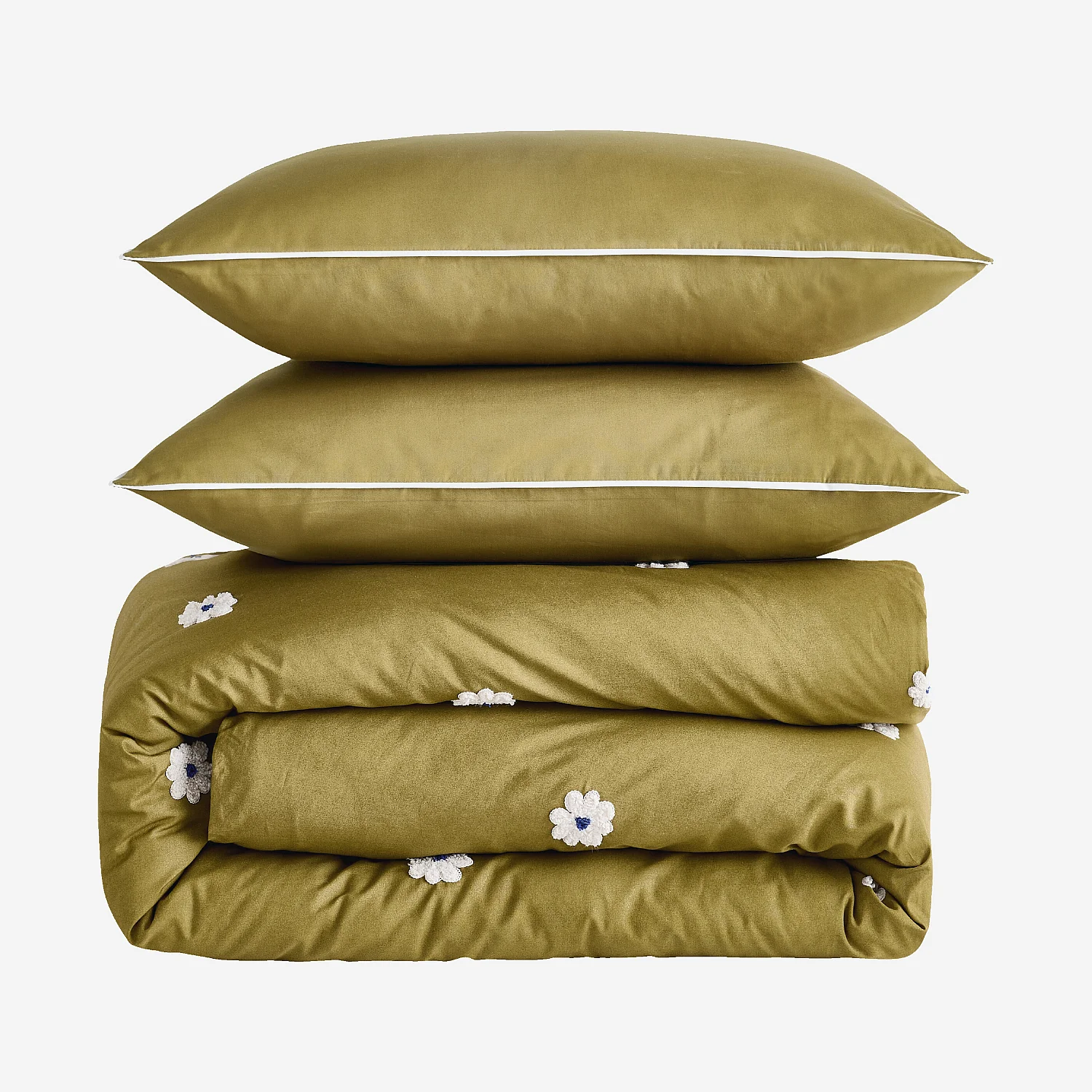 Parure de lit en percale de coton bio - 240 x 220 cm + 2 x 65 x 65 cm - Bronze - Design by Floriane Jacques - 2