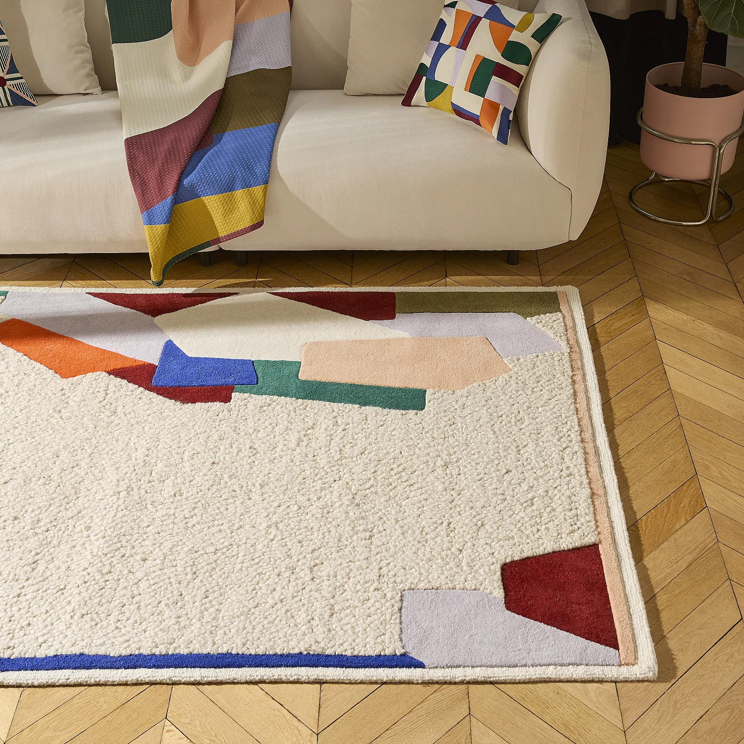 Tapis tufté en laine - 160 x 230 cm - Beige et multicolore - Design by Floriane Jacques - 5