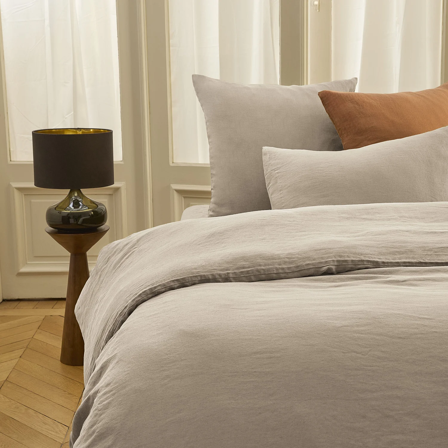 Housse de couette en lin - 260 x 240 cm - Naturel - 5