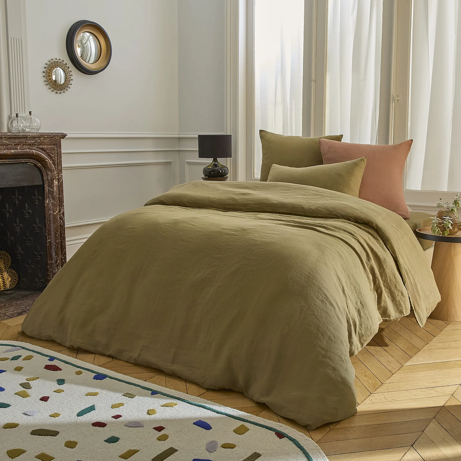 Housse de couette en lin - 240 x 220 cm - Bronze - 3