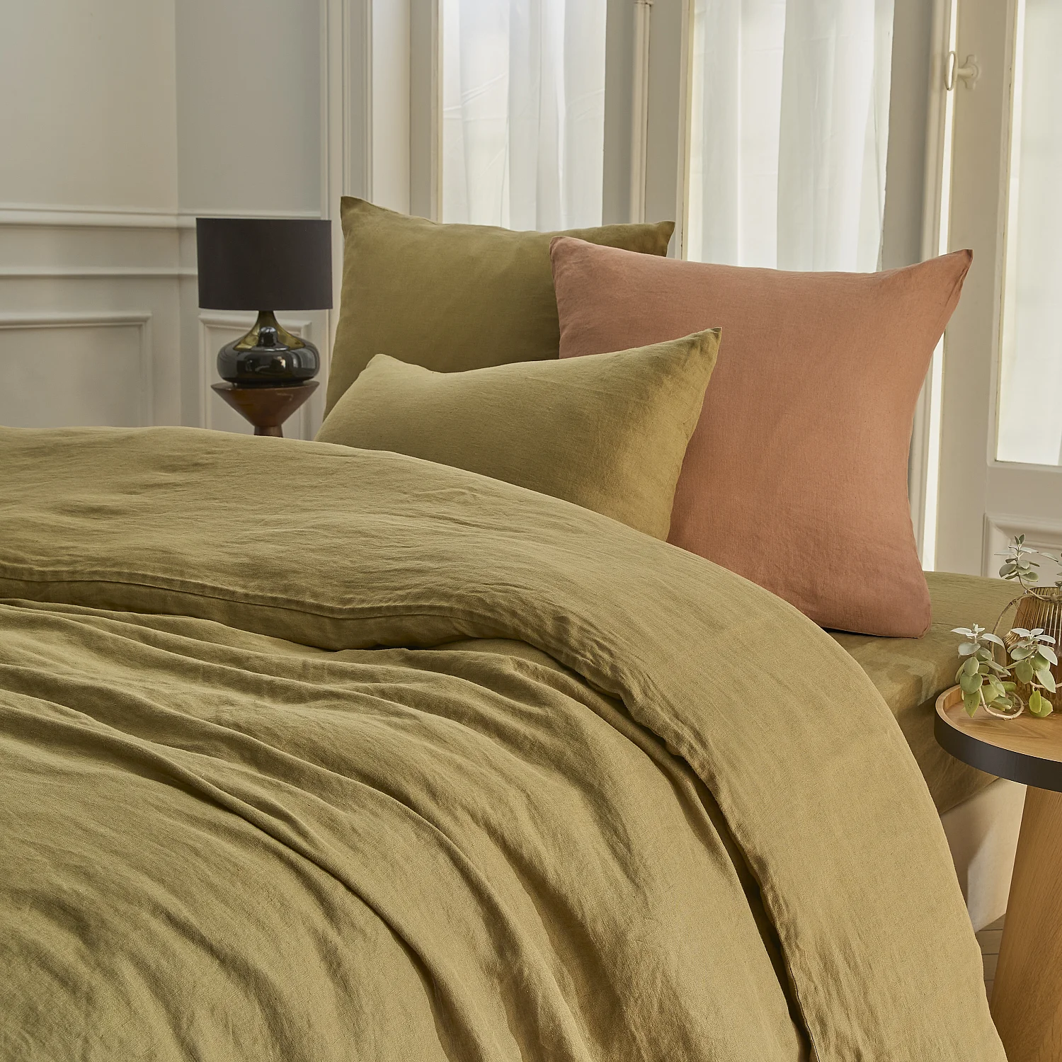 Housse de couette en lin - 240 x 220 cm - Bronze - 5