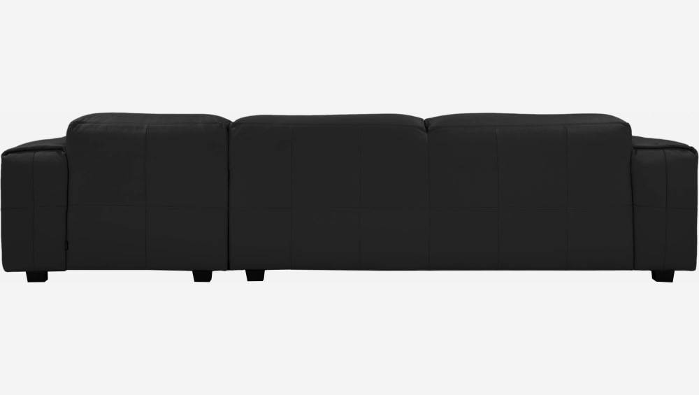 3-Sitzer Sofa mit Chaiselongue rechts aus Semianilinleder Savoy platin black
