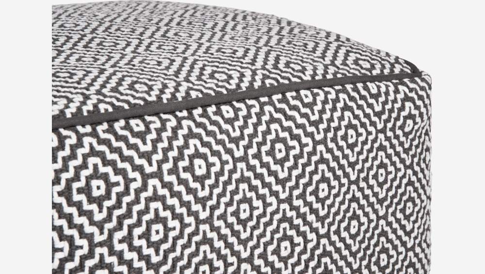 Black and white patterned pouffe