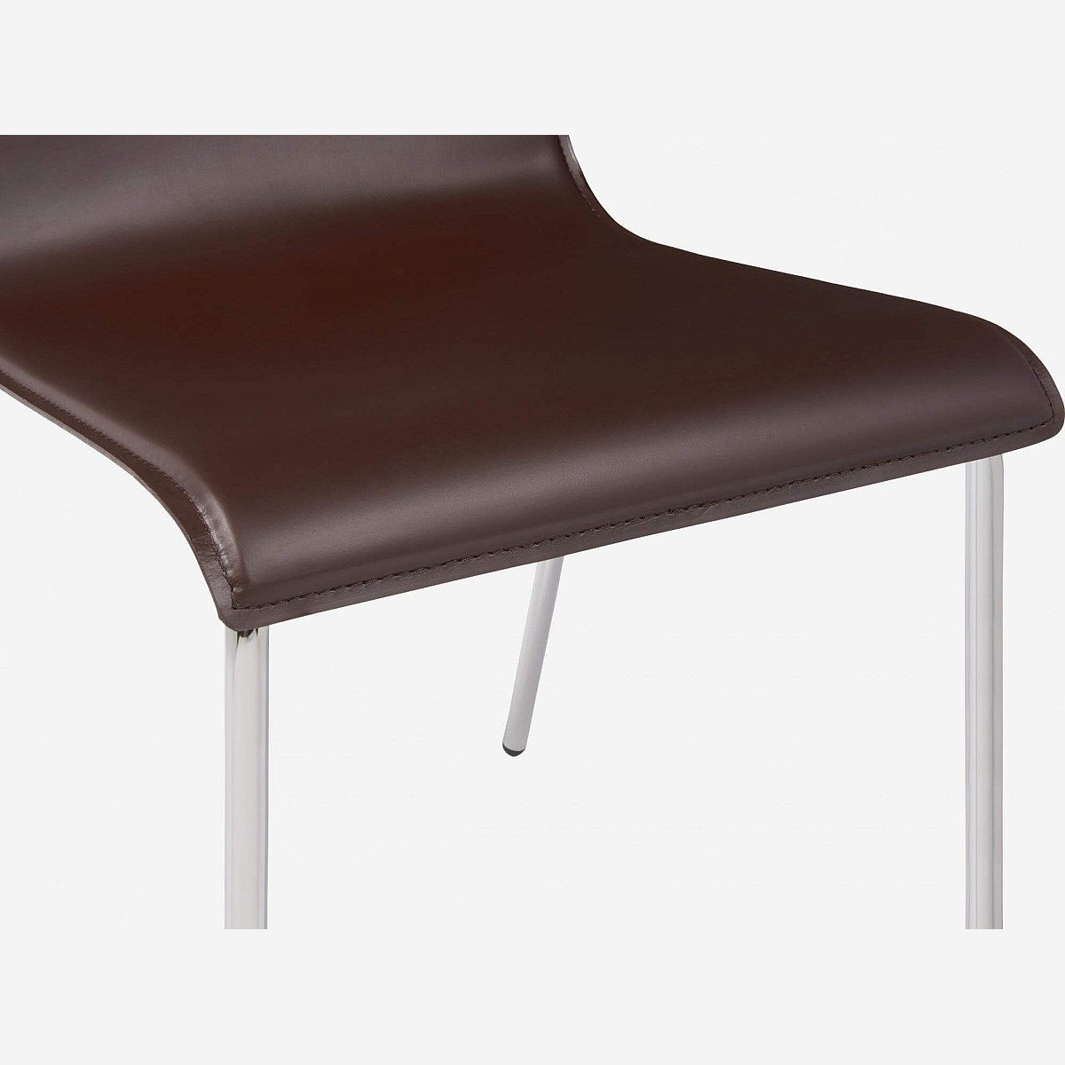 Callum - Esszimmerstuhl aus Leder, braun und silberfarben - Habitat