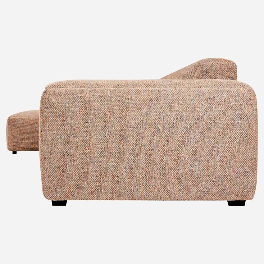 3-Sitzer Sofa mit Chaiselongue links aus Bellagio-Stoff - Orange