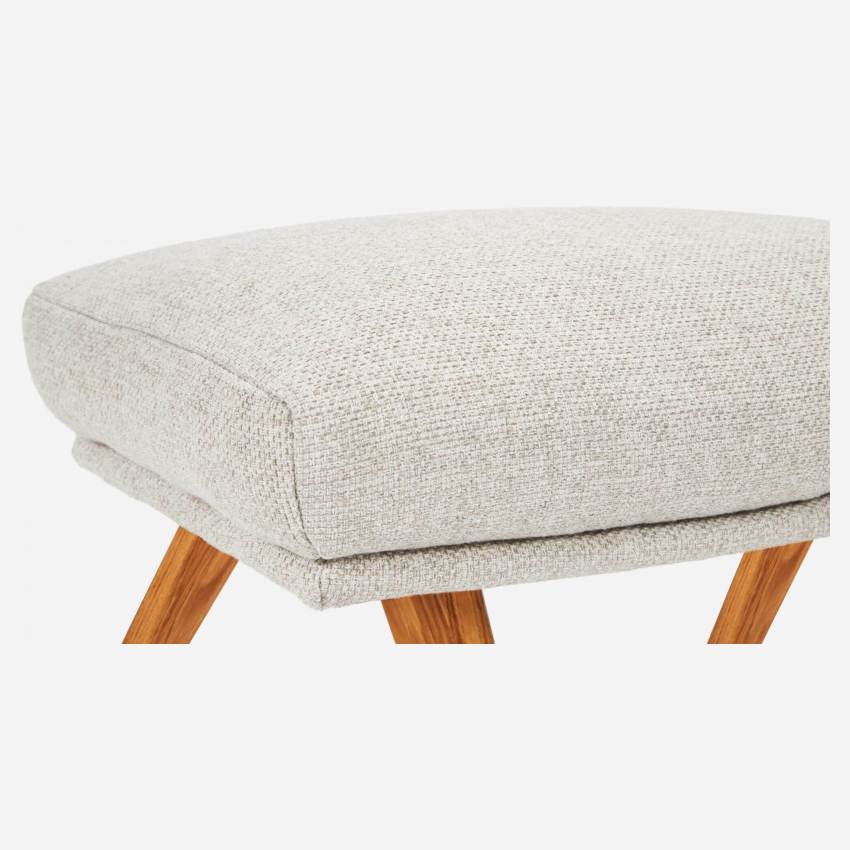 Footstool in Lecce fabric, nature with oak legs