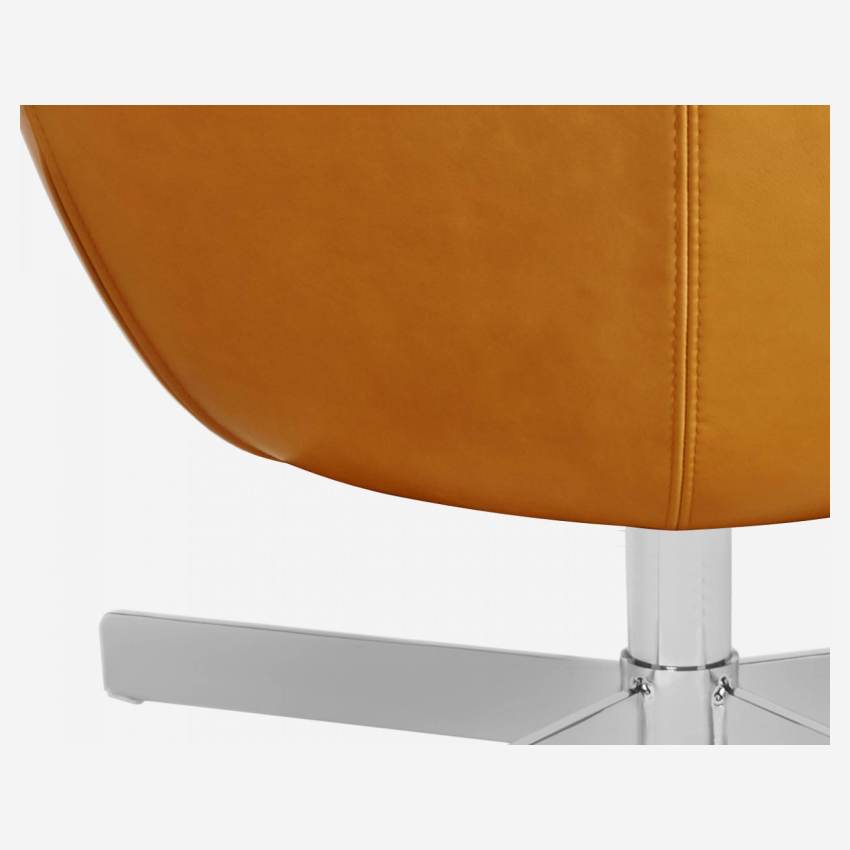 Sessel aus Lecce-Stoff - Beige und Vintage-Leder - Kreuzfuß