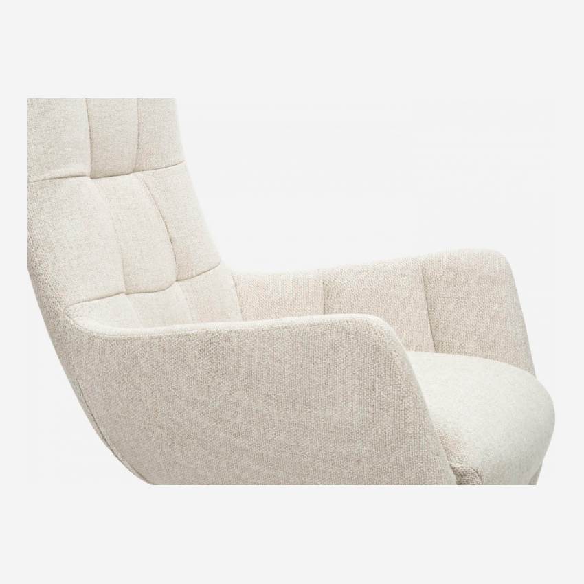 Armchair in Lecce fabric, nature with matt metal legs