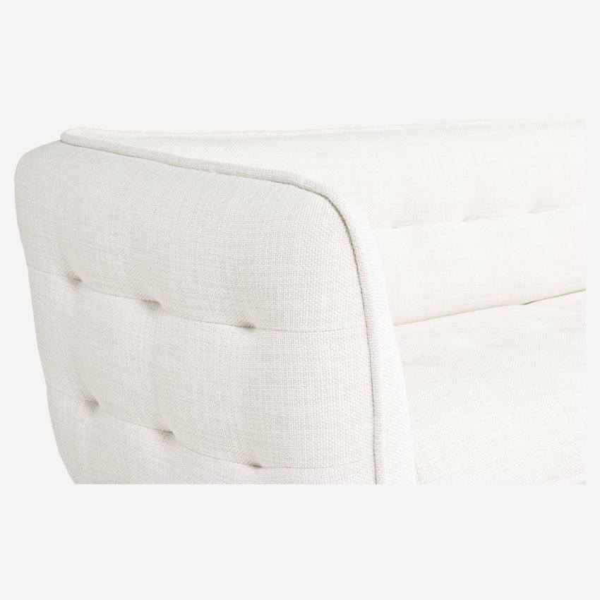 Fasoli fabric 3-seater sofa - White - Dark legs
