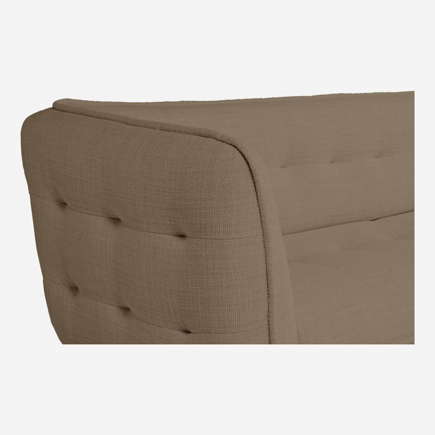 Fasoli fabric 3-seater sofa - Brown - Dark legs