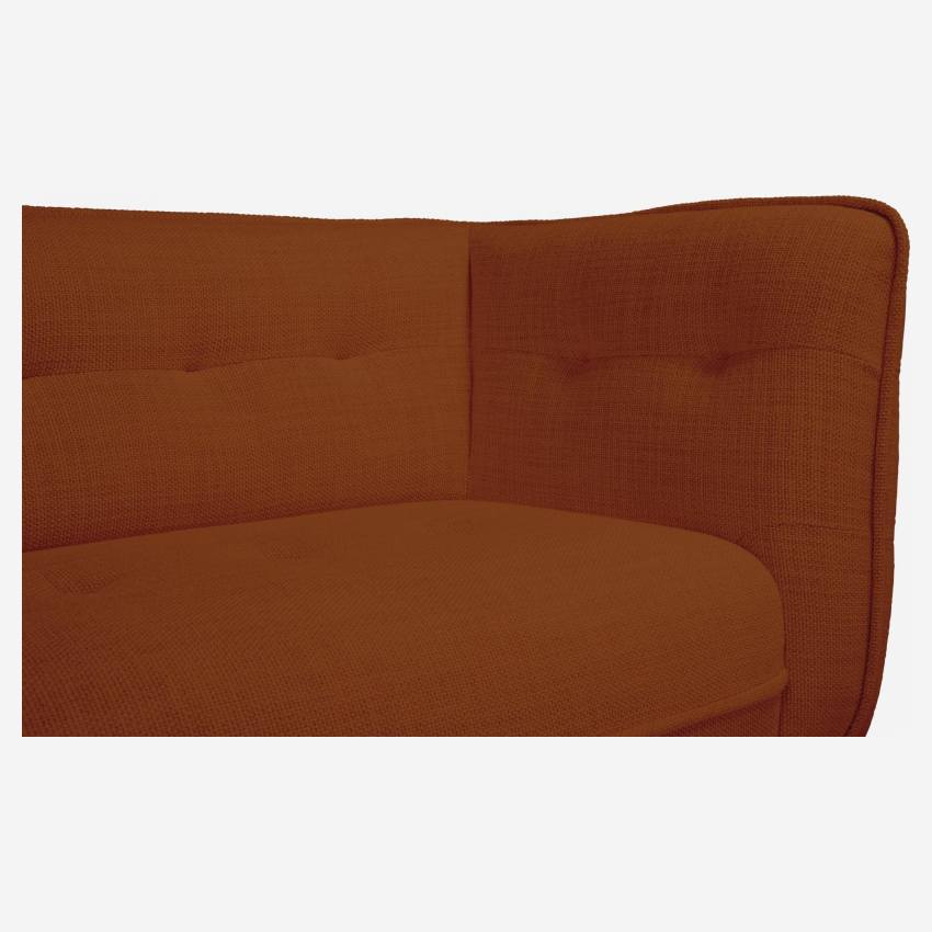 3 -Sitzer-Sofa aus Fasoli-Stoff - Ziegelrot - Dunkle Füße