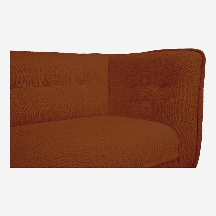 Fasoli fabric 3-seater sofa - Brick red - Dark legs