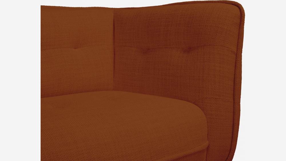 Fasoli fabric 3-seater sofa - Brick red - Dark legs