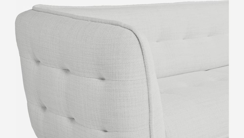 Fasoli fabric 3-seater sofa - Light grey - Dark legs