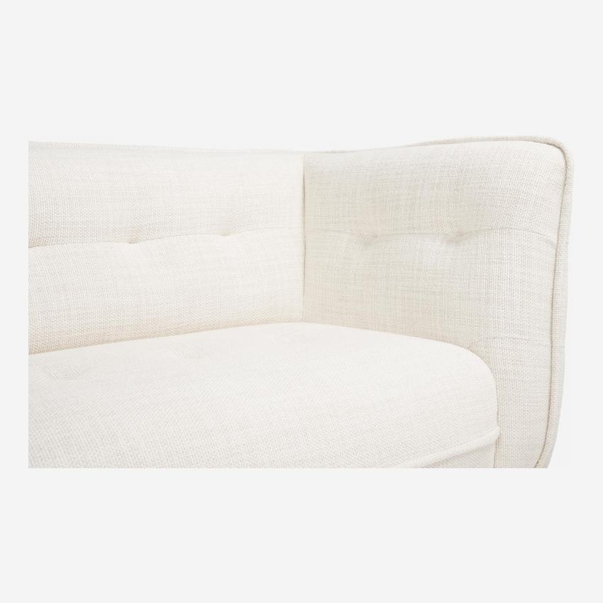 Fasoli fabric 3-seater sofa - White - Oak legs