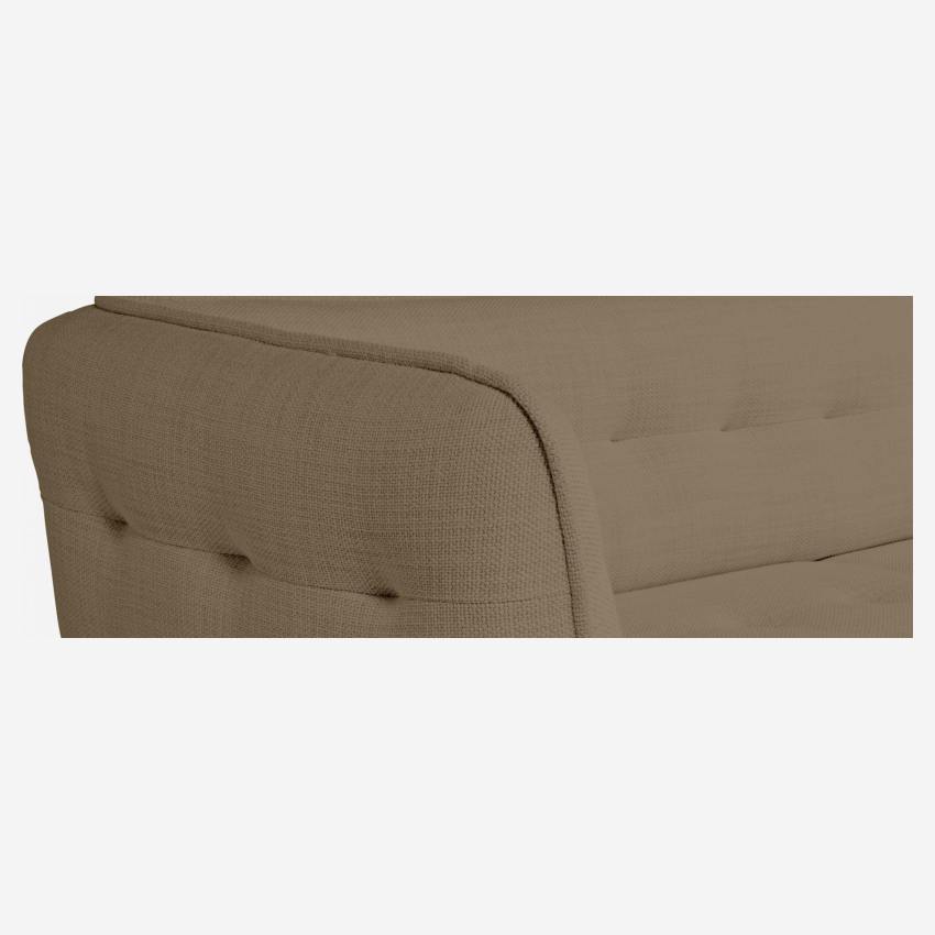 3-Sitzer-Sofa aus Fasoli-Stoff - Braun - Eichenfüße