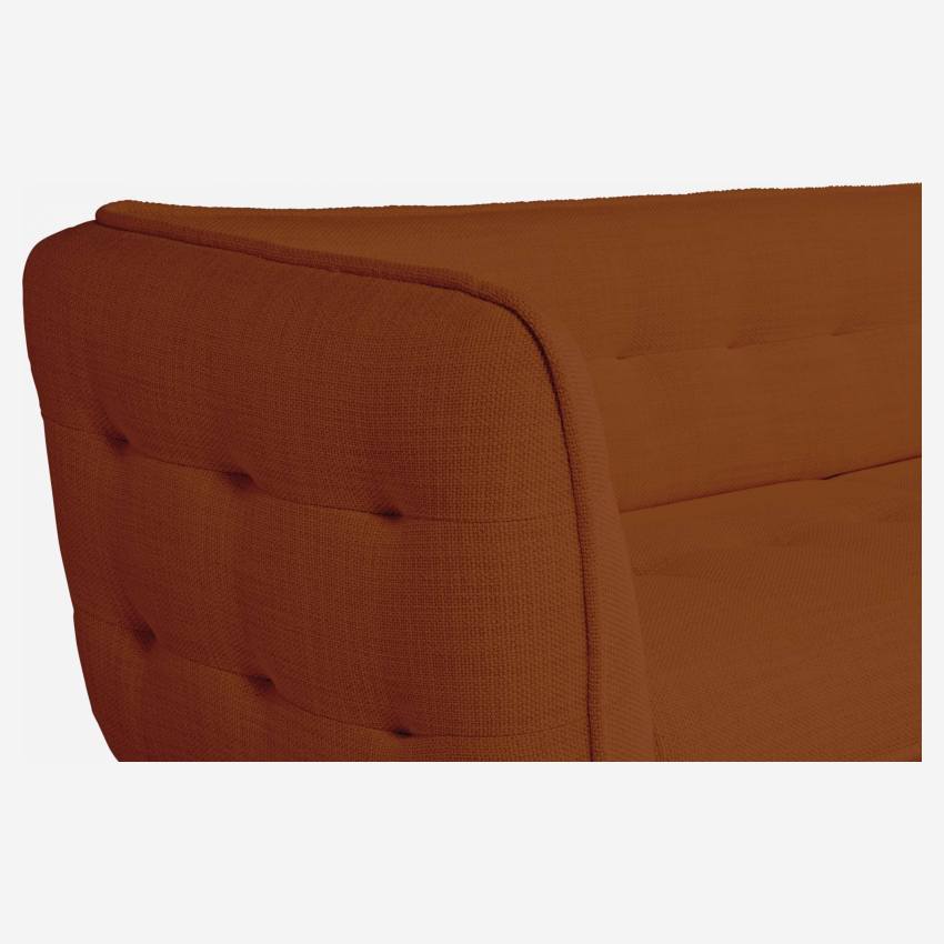 Canapé 3 places en tissu Fasoli - Rouge brique - Pieds chêne