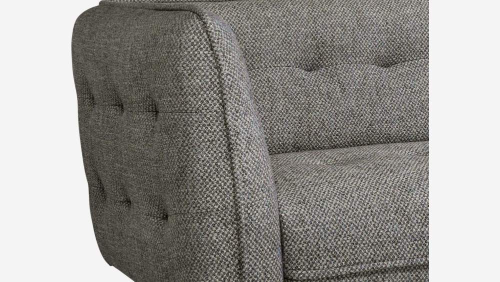 3-Sitzer-Sofa aus Bellagio-Stoff - Grauschwarz - Dunkle Füße