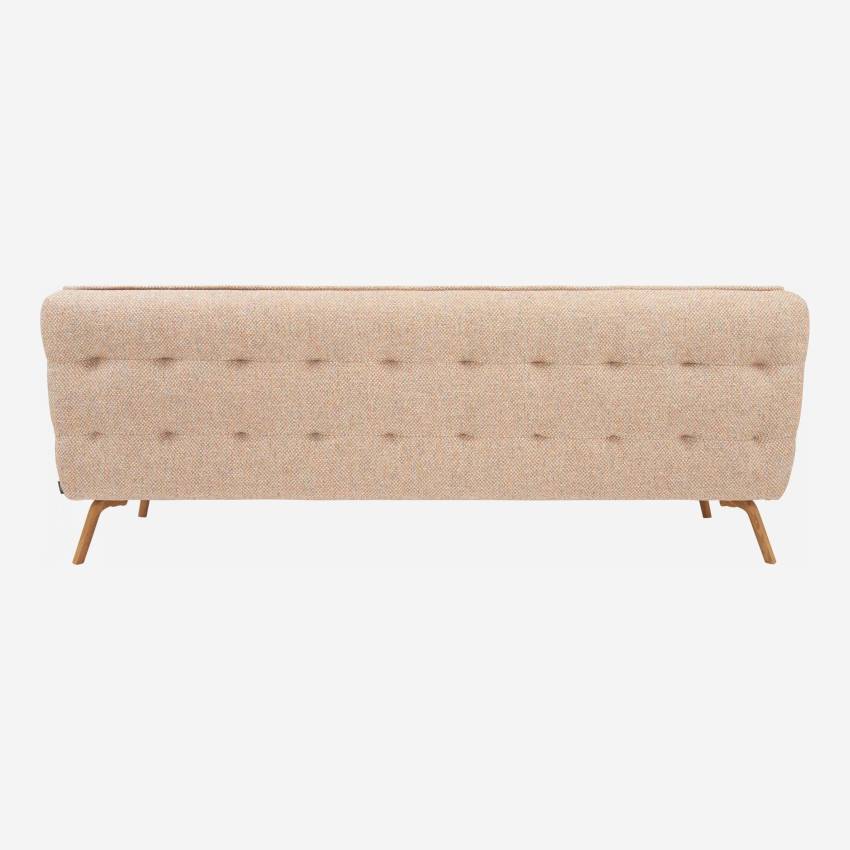 Bellagio fabric 3-seater sofa - Orange - Oak legs
