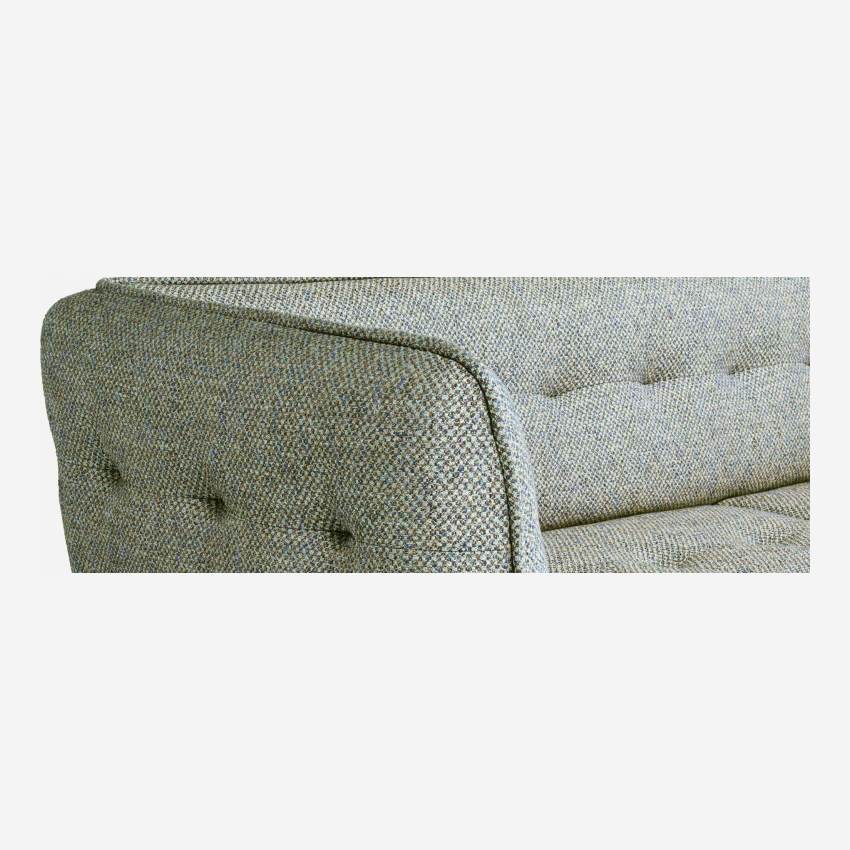 3-Sitzer-Sofa aus Bellagio-Stoff - Graugrün - Eichenfüße