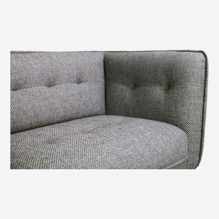 3-Sitzer-Sofa aus Bellagio-Stoff - Grauschwarz - Eichenfüße