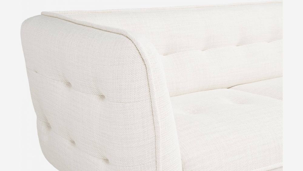 Fasoli fabric 2-seater sofa - White - Dark legs