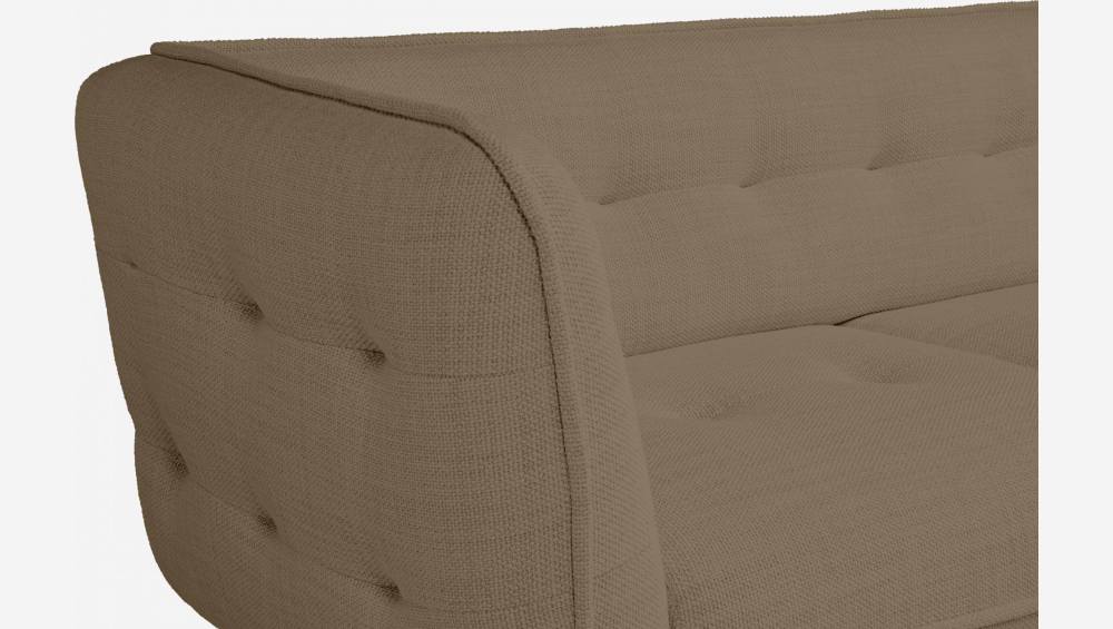 Fasoli fabric 2-seater sofa - Brown - Dark legs