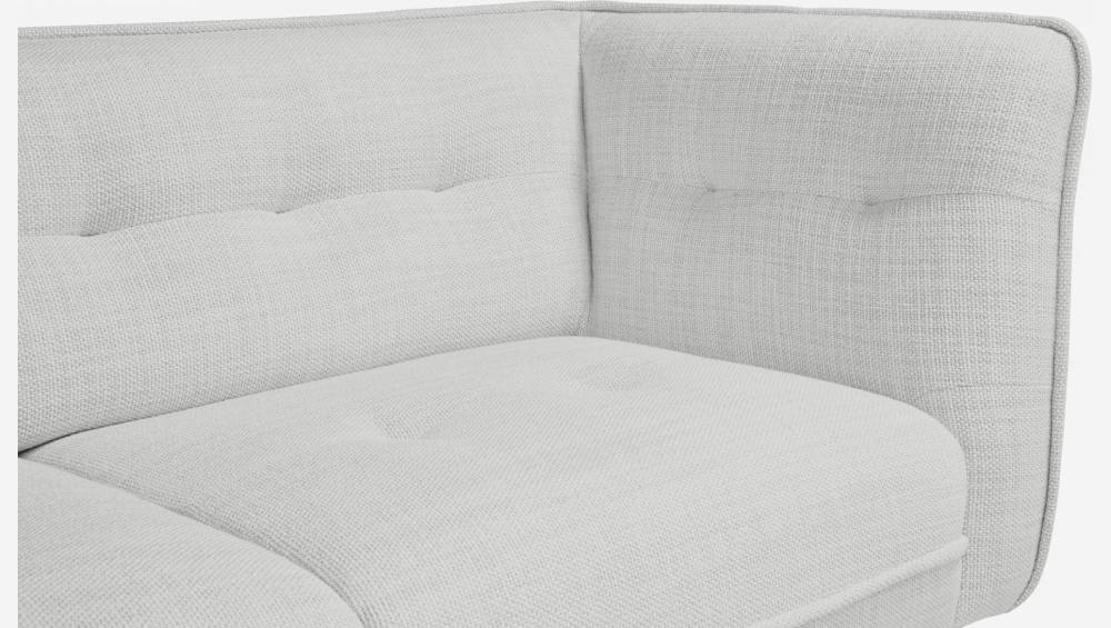 2-Sitzer-Sofa aus Fasoli-Stoff - Hellgrau - Dunkle Füße