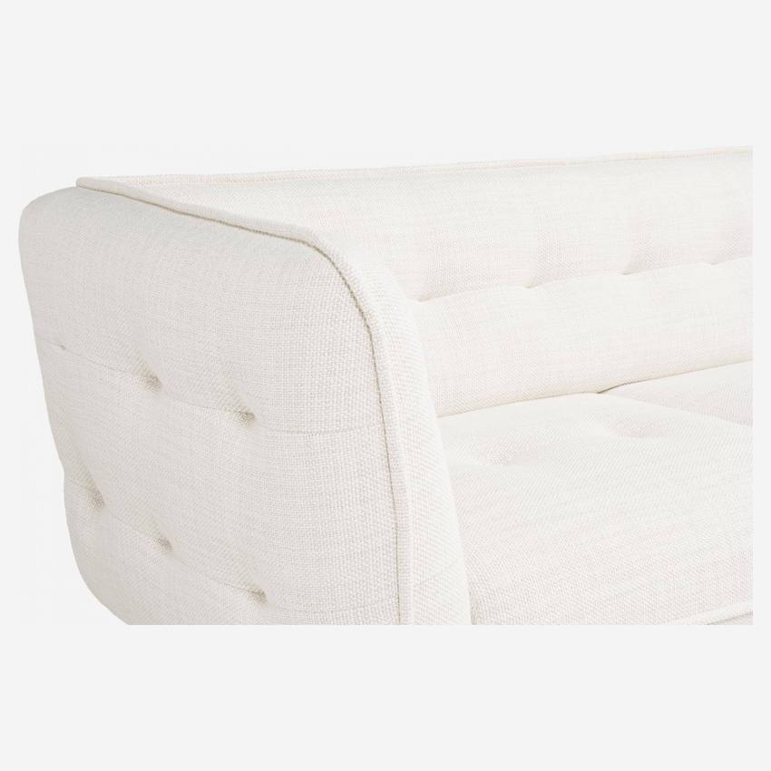 2-Sitzer-Sofa aus Fasoli-Stoff - Weiß - Eichenfüße