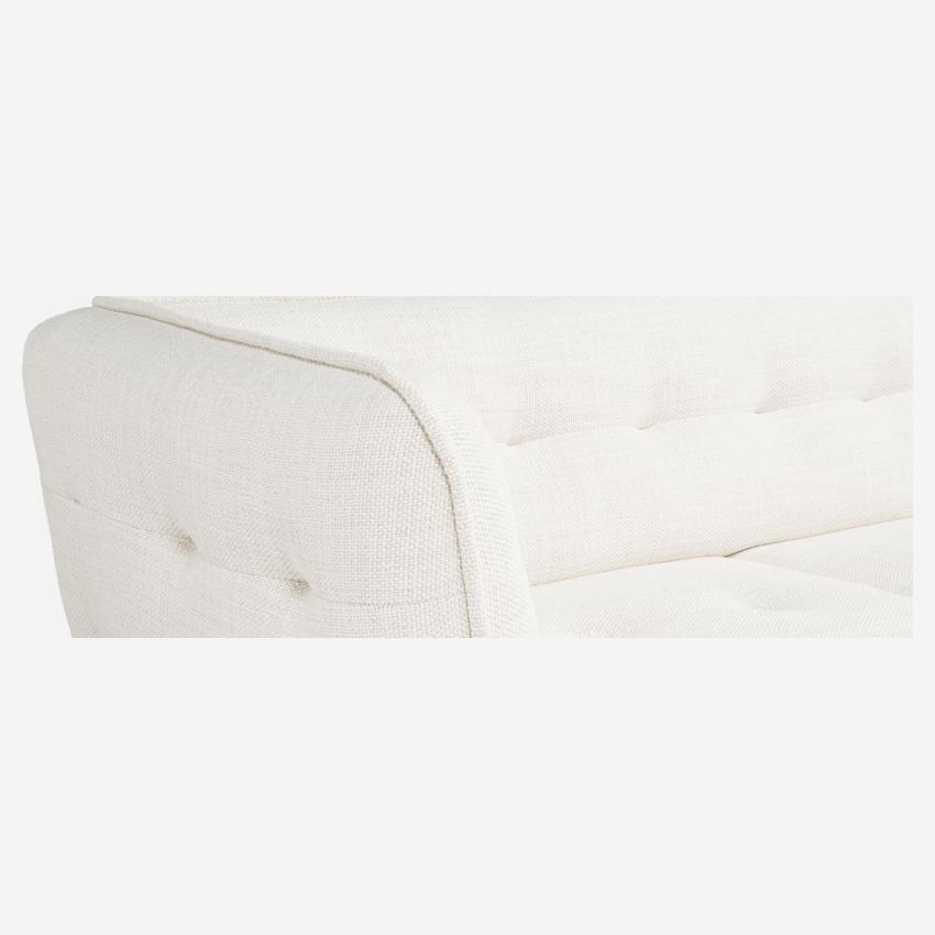 2-Sitzer-Sofa aus Fasoli-Stoff - Weiß - Eichenfüße