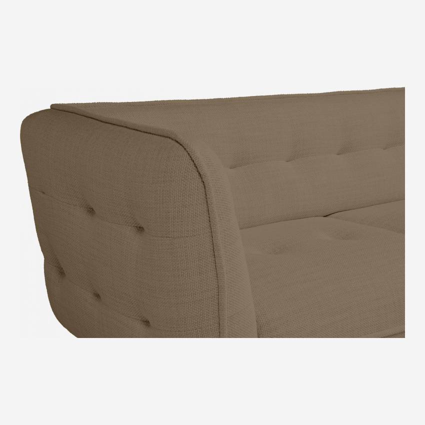 2-Sitzer-Sofa aus Fasoli-Stoff - Braun - Eichenfüße