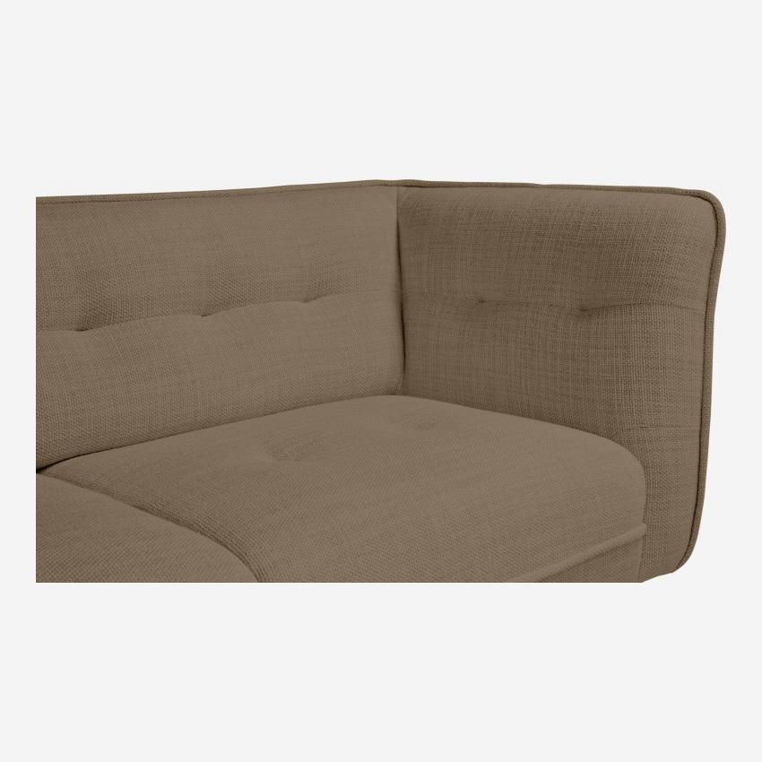 2-Sitzer-Sofa aus Fasoli-Stoff - Braun - Eichenfüße