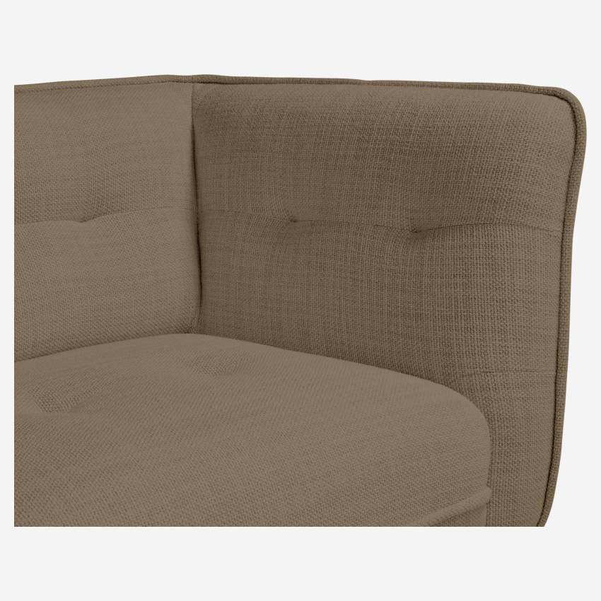 Fasoli fabric 2-seater sofa - Brown - Oak legs