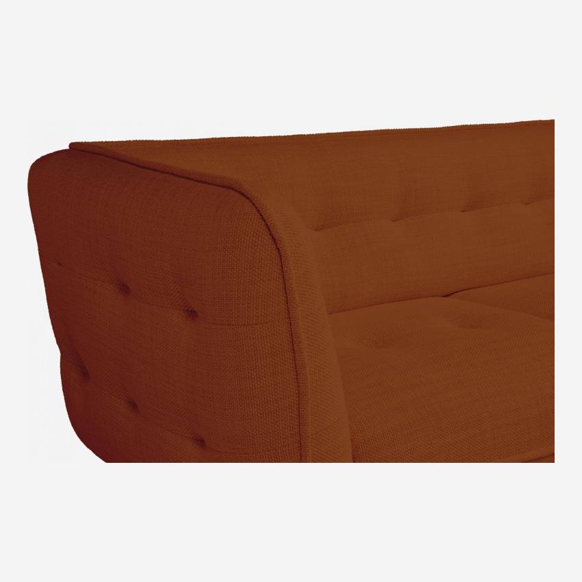 2 -Sitzer-Sofa aus Fasoli-Stoff - Ziegelrot - Eichenfüße