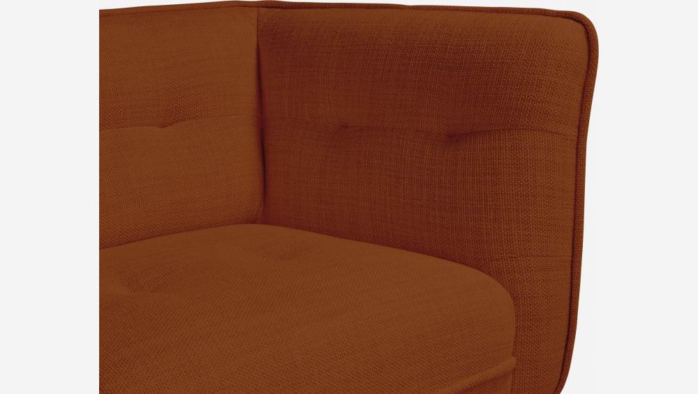 Canapé 2 places en tissu Fasoli - Rouge brique - Pieds chêne