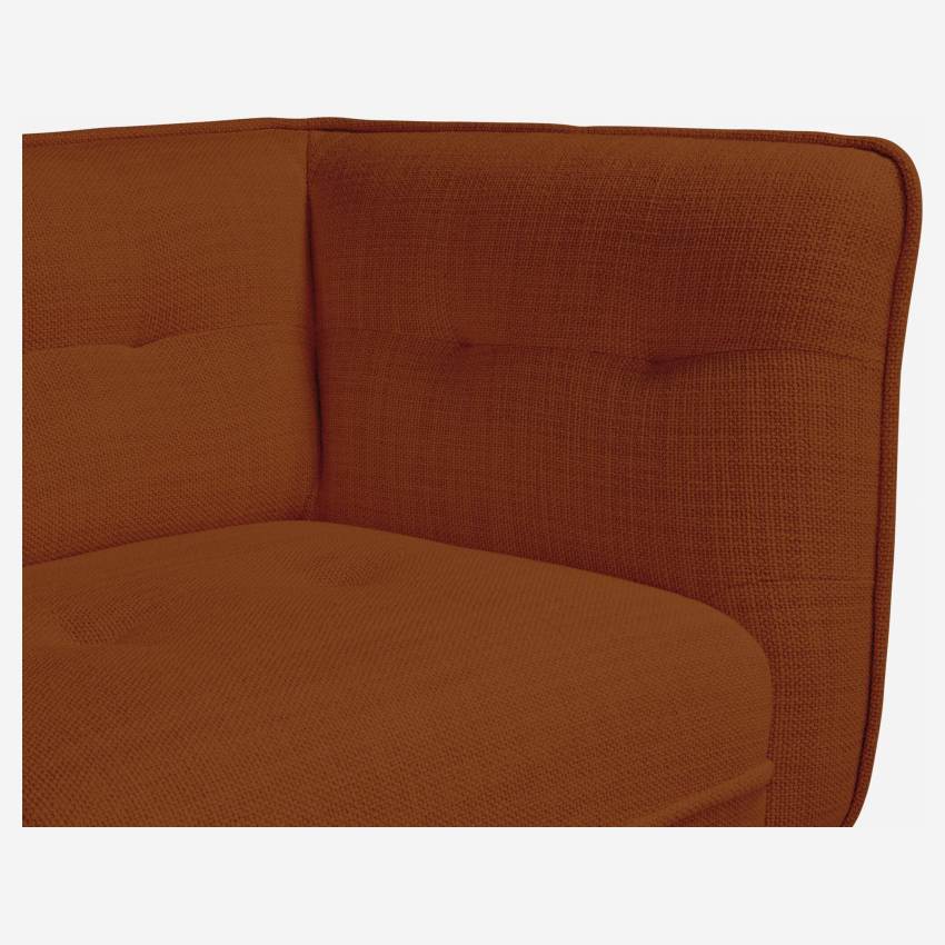 Canapé 2 places en tissu Fasoli - Rouge brique - Pieds chêne