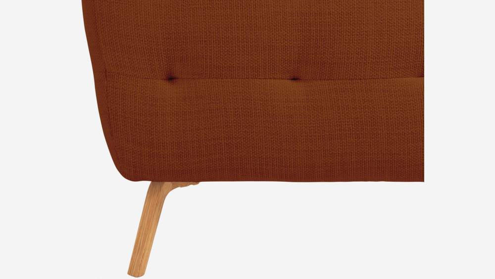 Fasoli fabric 2-seater sofa - Brick red - Oak legs