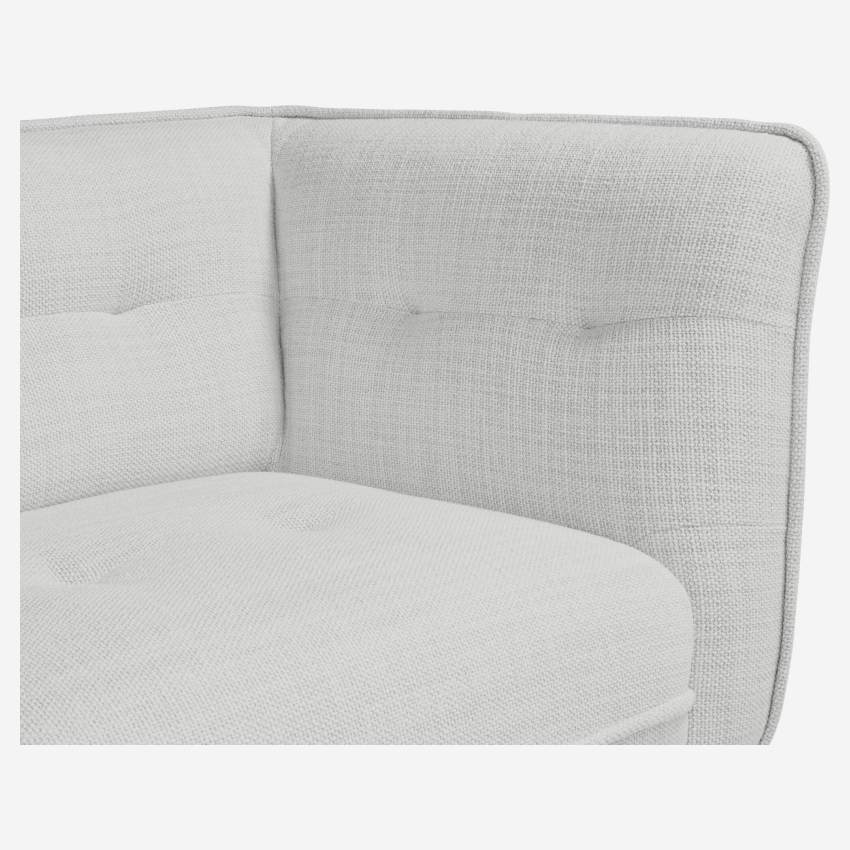 2-Sitzer-Sofa aus Fasoli-Stoff - Hellgrau - Eichenfüße