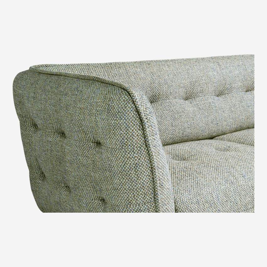 2-Sitzer-Sofa aus Bellagio-Stoff - Graugrün - Dunkle Füße