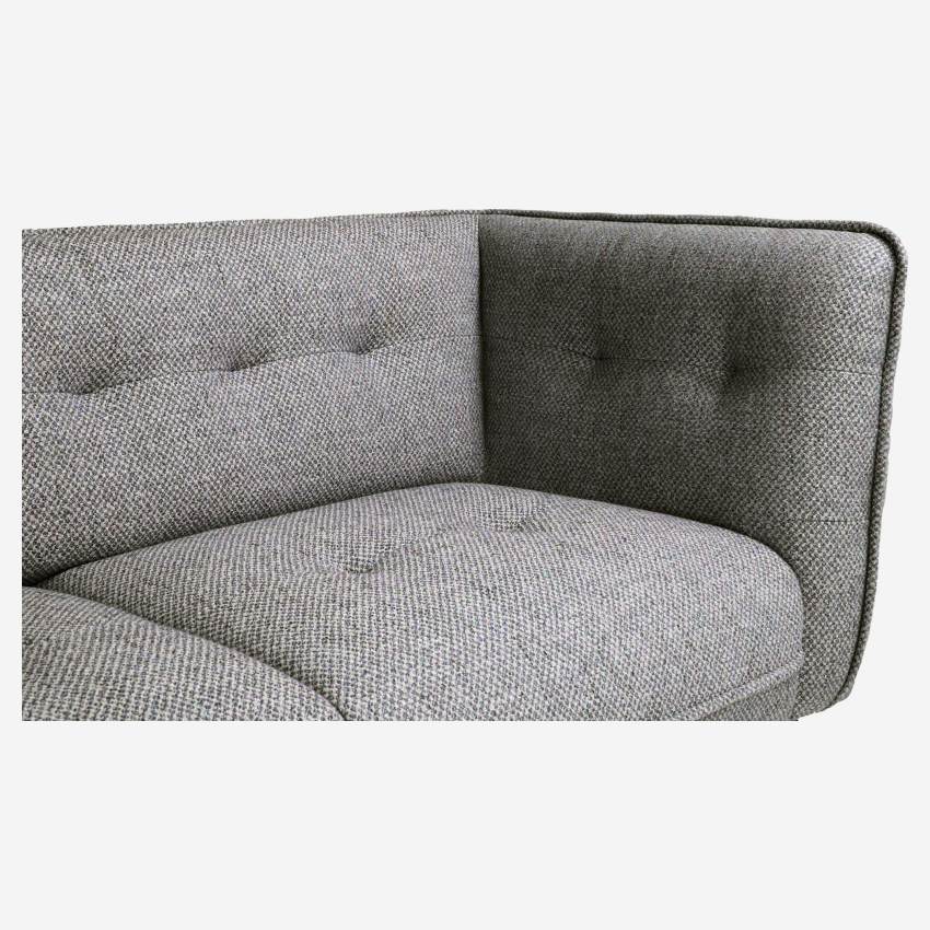 2-Sitzer-Sofa aus Bellagio-Stoff - Grauschwarz - Dunkle Füße