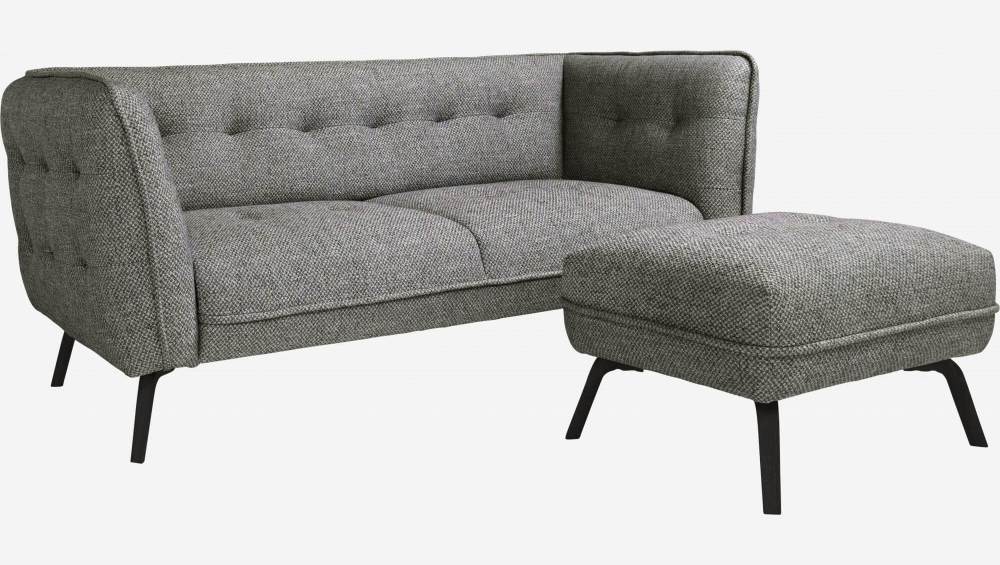 Bellagio fabric 2-seater sofa - Grey Black - Dark legs