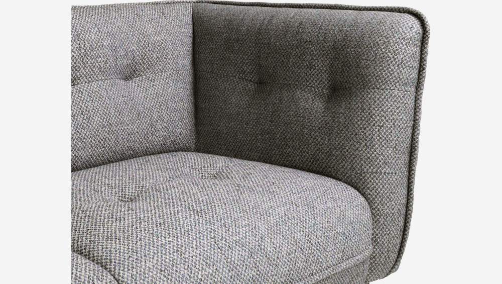 2-Sitzer-Sofa aus Bellagio-Stoff - Grauschwarz - Dunkle Füße