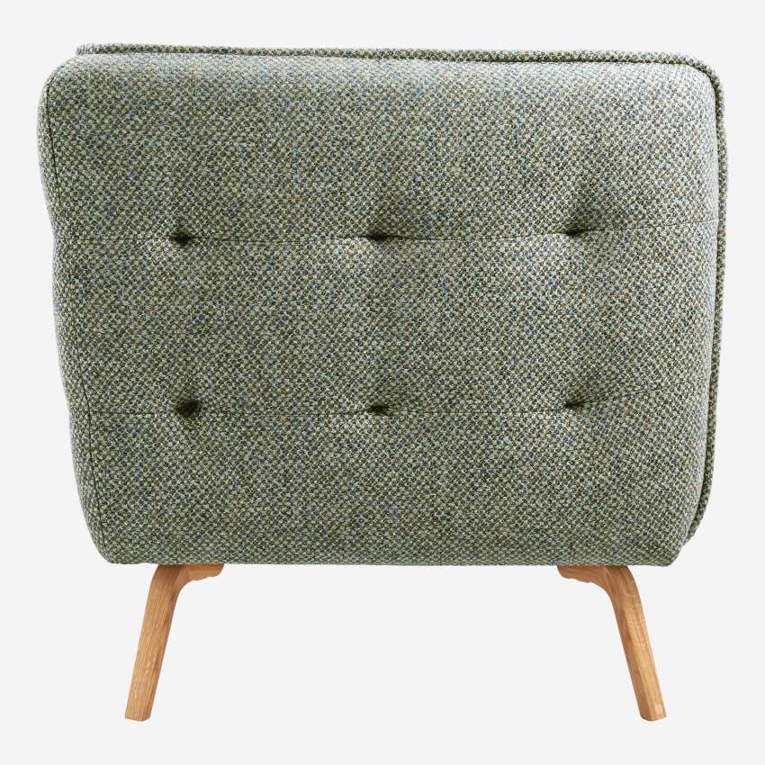 2-Sitzer-Sofa aus Bellagio-Stoff - Graugrün - Eichenfüße